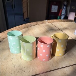 GANZ Polka Dot Mug Set - Green, Yellow, Pink